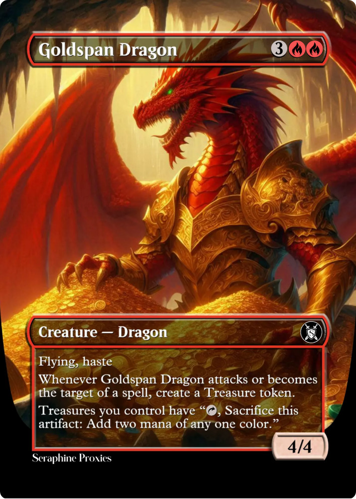 Goldspan Dragon - High Quality Altered Art Custom Cards