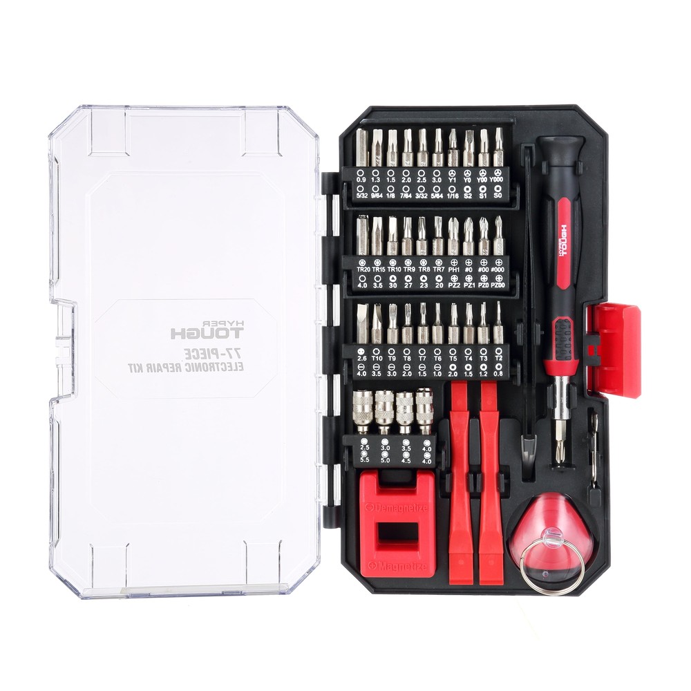 PRECISION TOOL SET 77 Piece with Magnetic Screwdriver Standard Size Bits