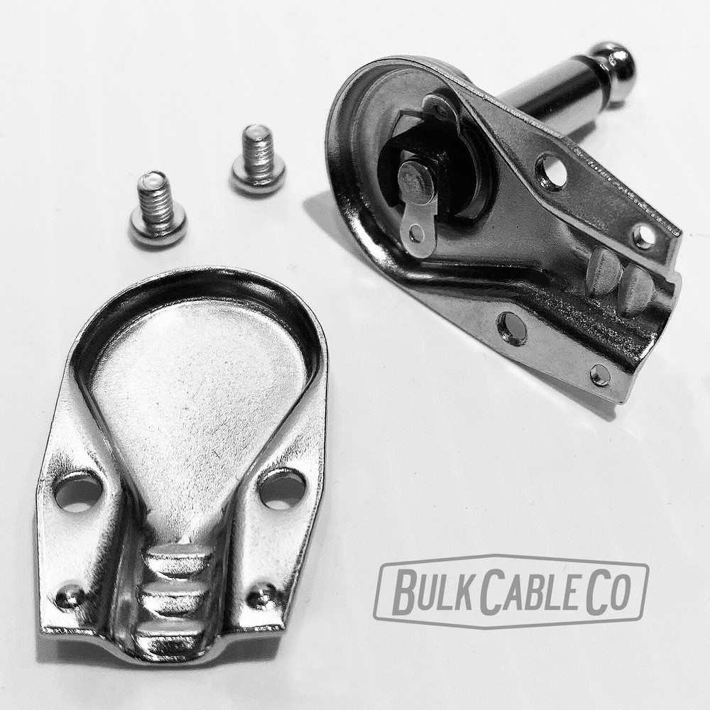 10 Pack - 1/4" Right Angle Pancake Connector Set - Flat Patch Jack - Cable Plug