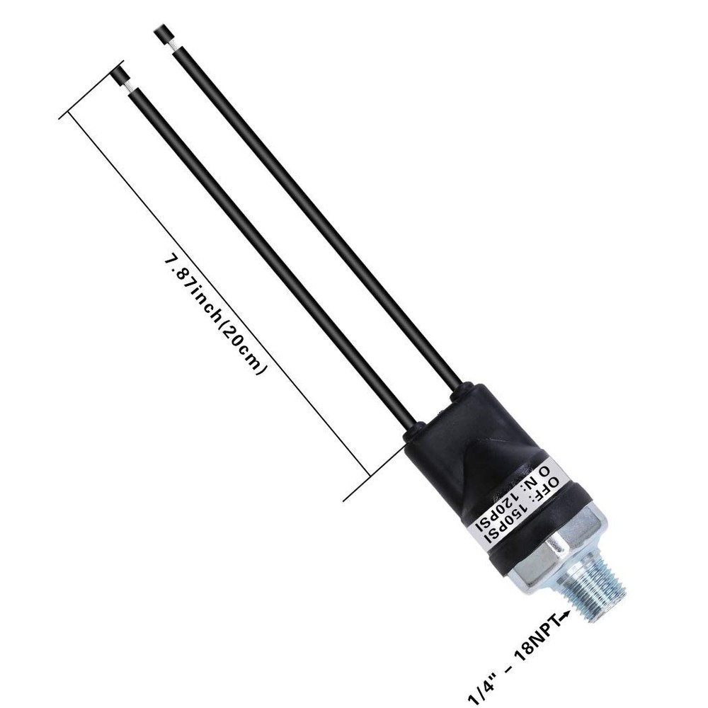 Versatile 120V AC/DC Pressure Switch for Efficient Air Control - 100,000 Cycles