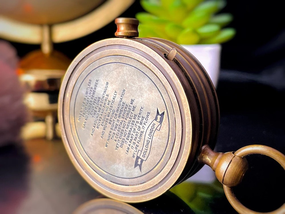 Vintage Working Compass - Handmade Brass & Copper Nautical Navigation Tool - Ann