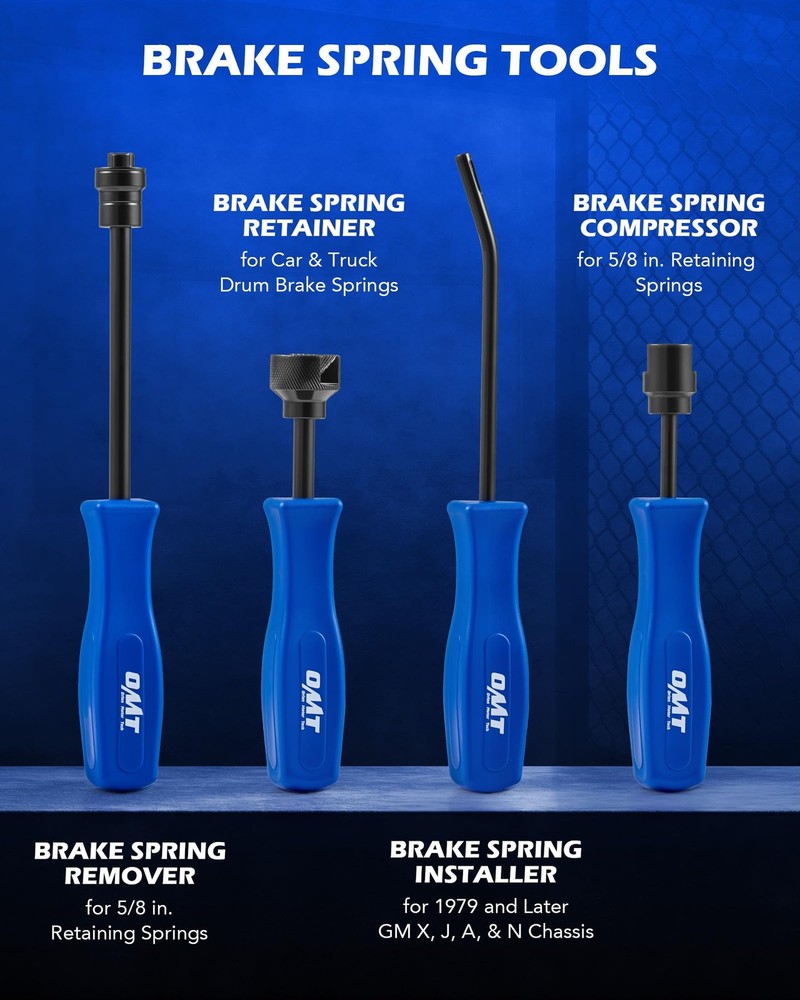 Drum Brake Tool Kit 10pc with Spring Spoon Set Orion Motor Tech Compressor