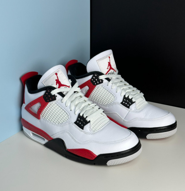 Men's Jordan 4 "Red Cement" Mid Top Retro Basketball Shoes US Size 7-12