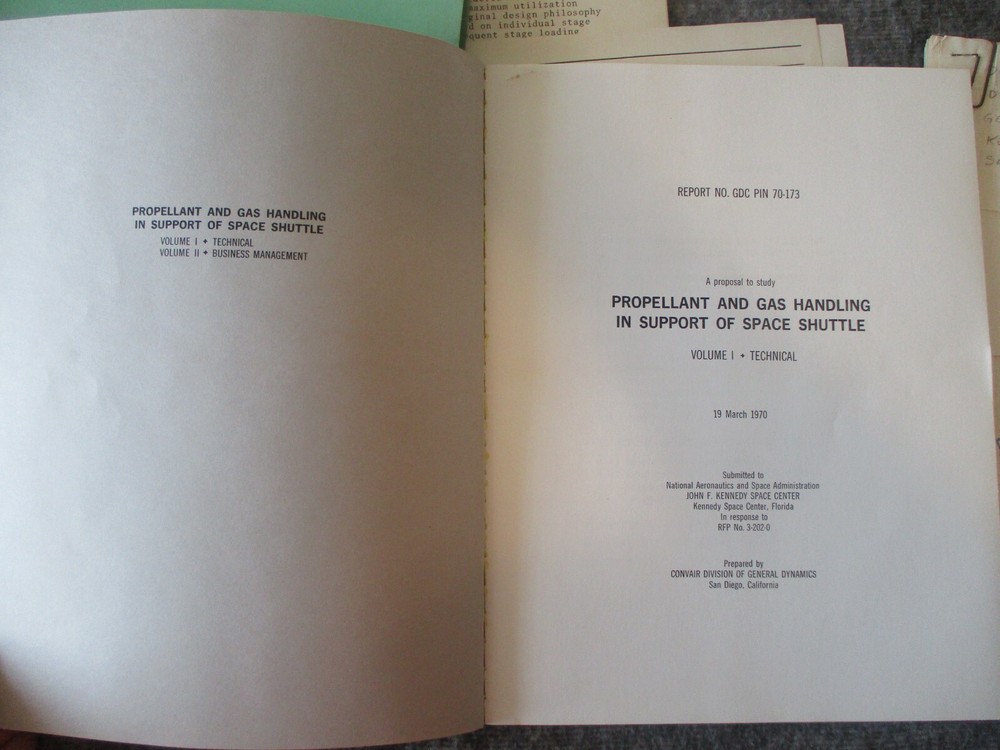 NASA SPACE SHUTTLE ROCKWELL GENERAL DYNAMICS PROPELLANT/CRYOGENICS PROPOSAL++