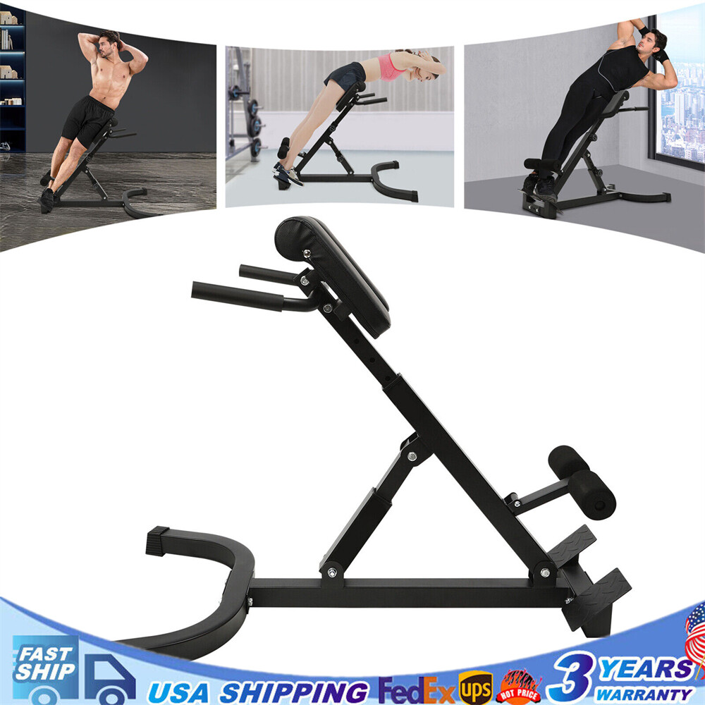 Roman Chair Back Hyperextension Bench Machine Adjustable Back Exercise Strength