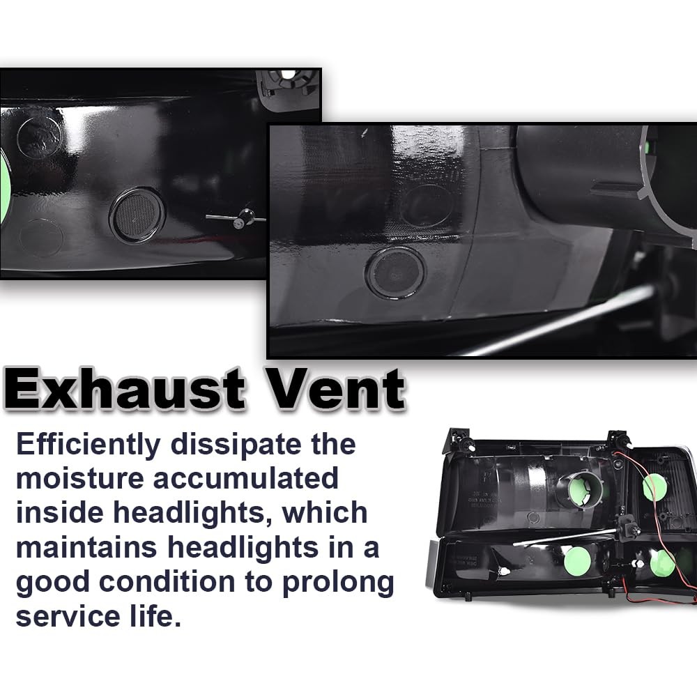 LED Headlights Assembly Front Headlamps for Ford F150 Bronco 1992-1996