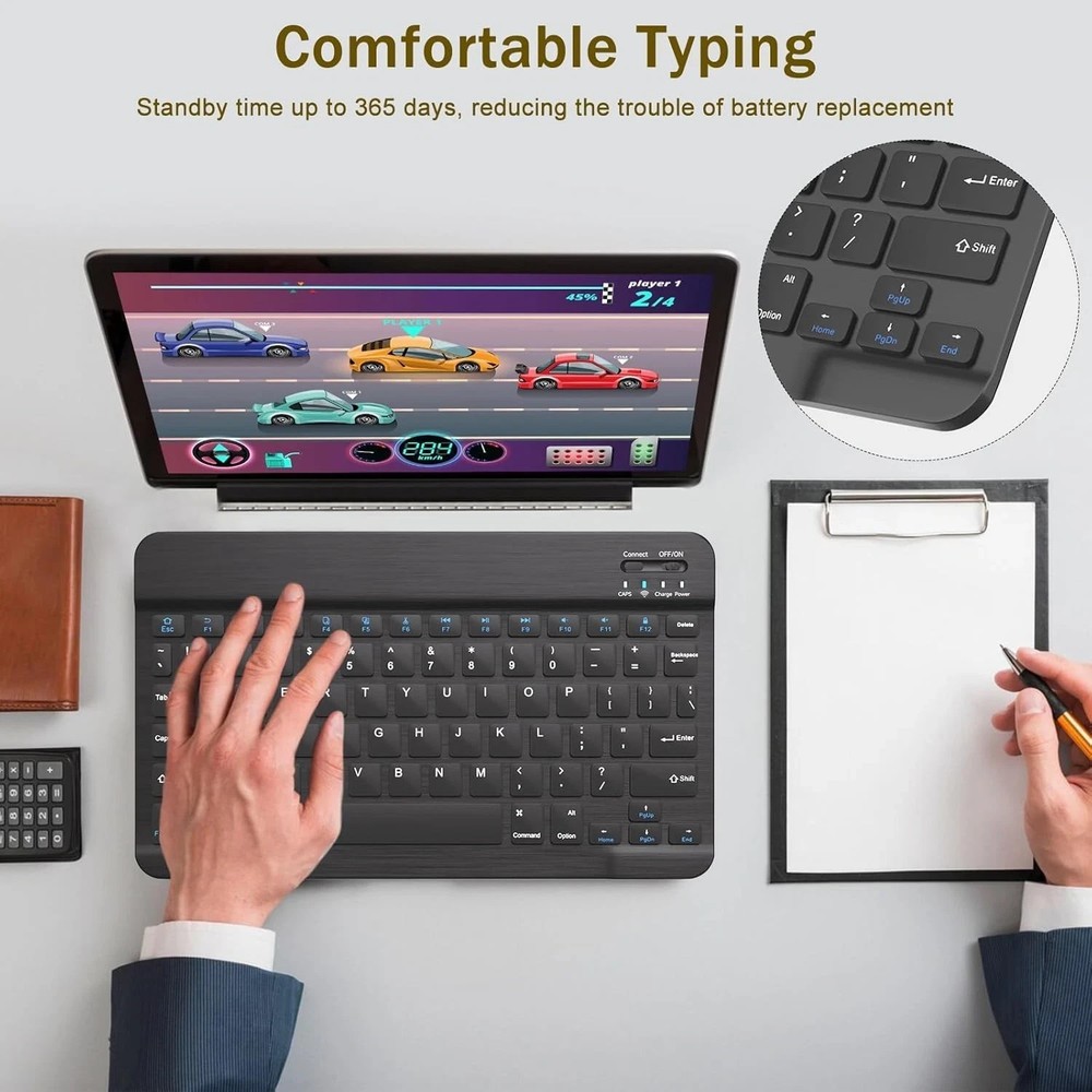 Rechargeable Bluetooth Keyboard and Mouse Combo Universal Ultra-Slim Wireless