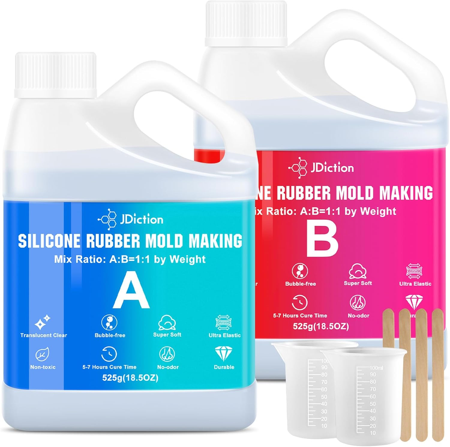 Silicone Mold Making Kit, 2.32lb(37oz) Super Elastic Liquid Silicone for Mold Ma