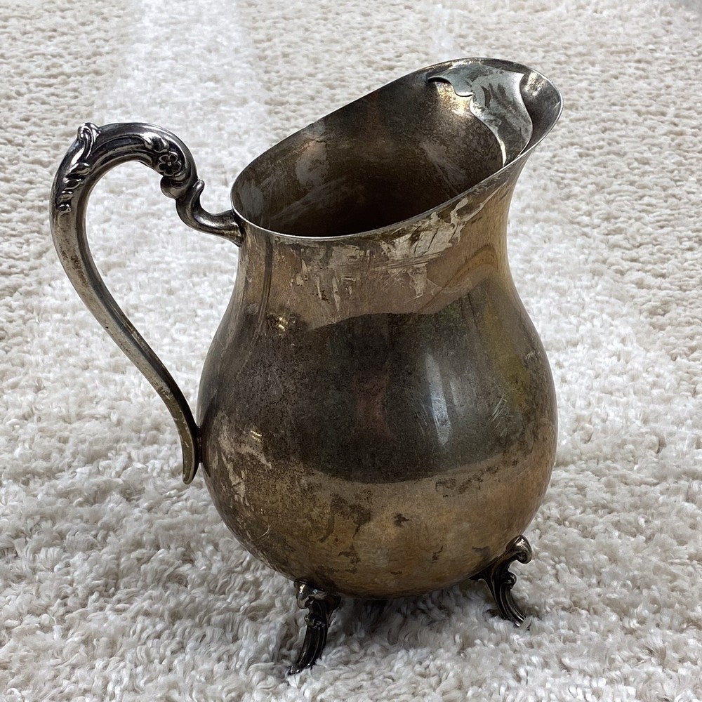 Vintage FB Rogers Silverplate Footed Water Pitcher 9 in
