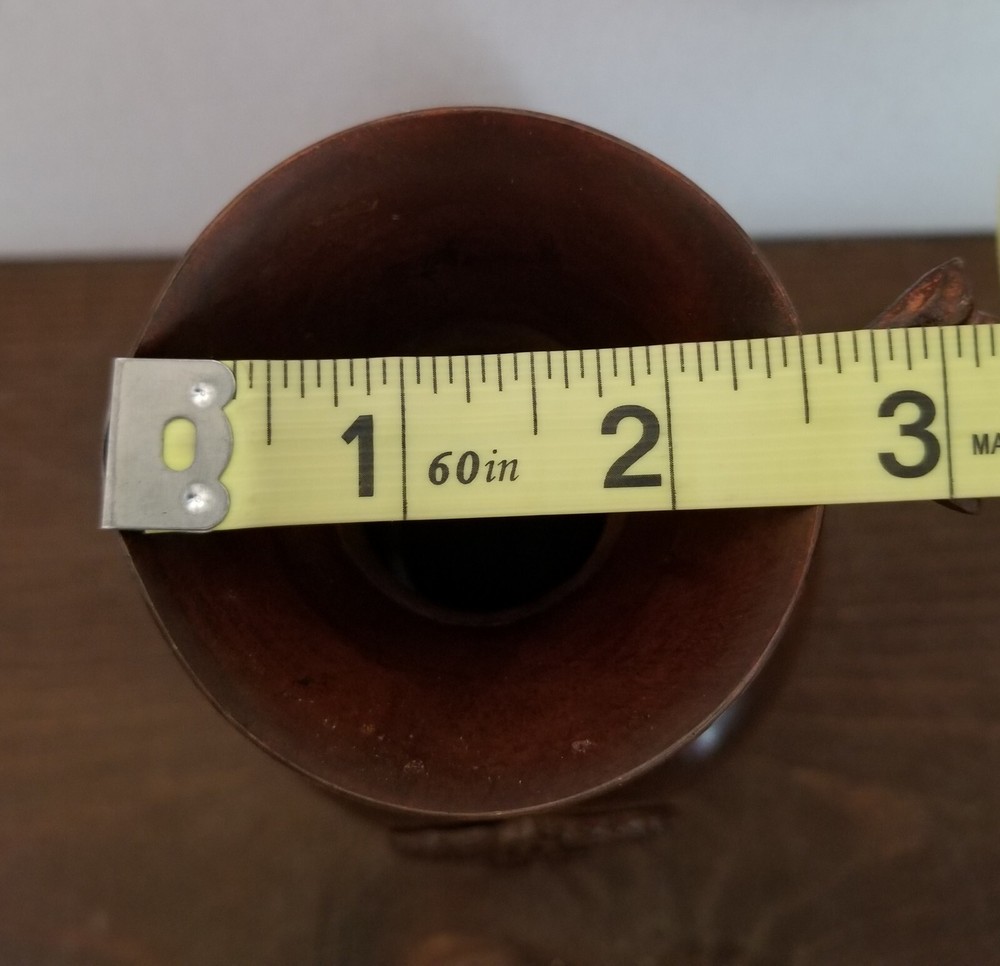 Indian Rustic Metal Brown Pitcher Leaf Design Handle Table/ Counter Decor