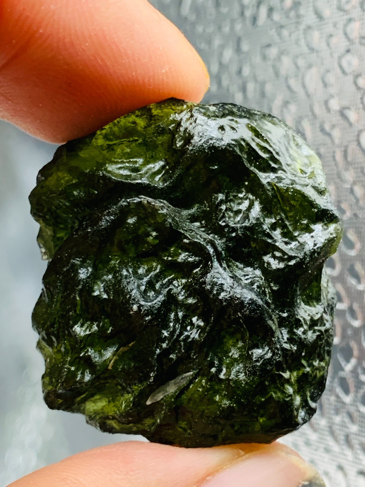 Raw Moldavite Regular Grade Tektite 76CT Textured With Certificate Authenticity