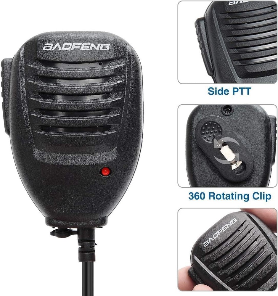 Compact BF-S112 Two Way Radio Speaker with Rotatable Clip - Enhanced Audio
