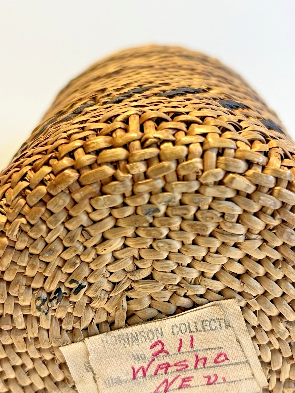 Antique Native American Indian Basket Woven Bottle; Early 1900's; Washoe Nevada