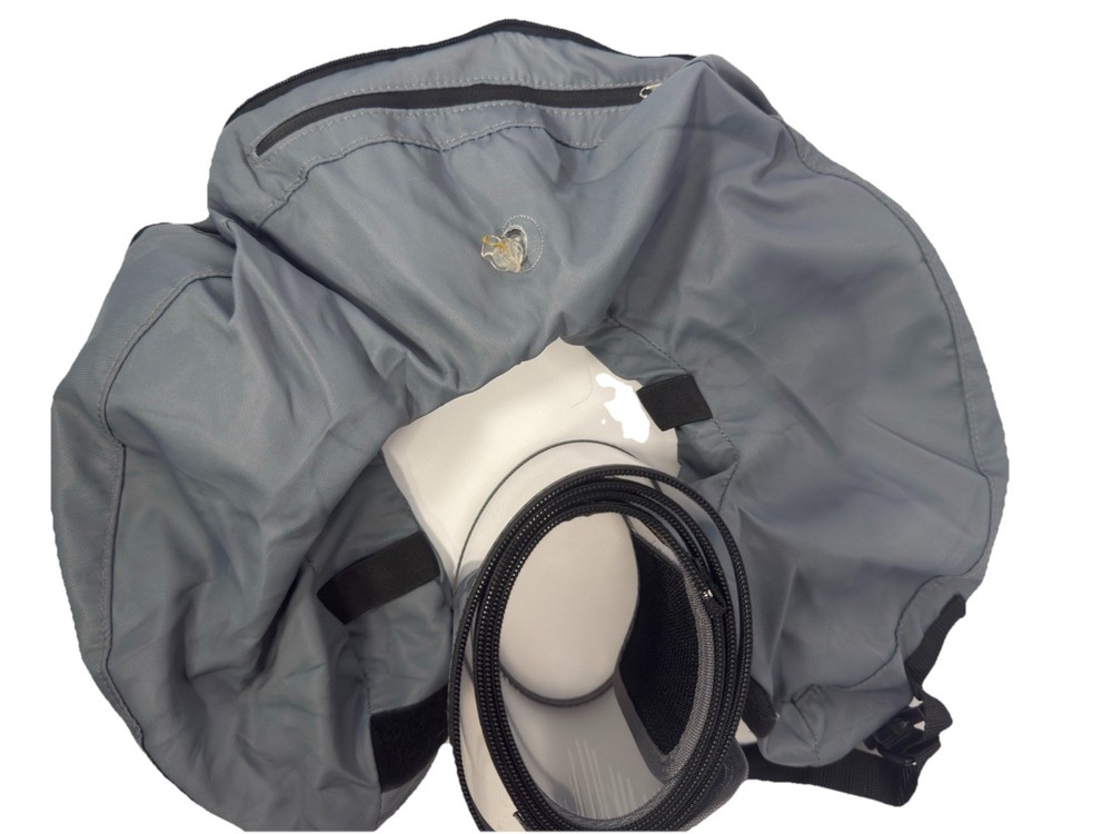 Barkless Dog Muzzle Grey Adjustable Mask Compatible With Medium Large Pets