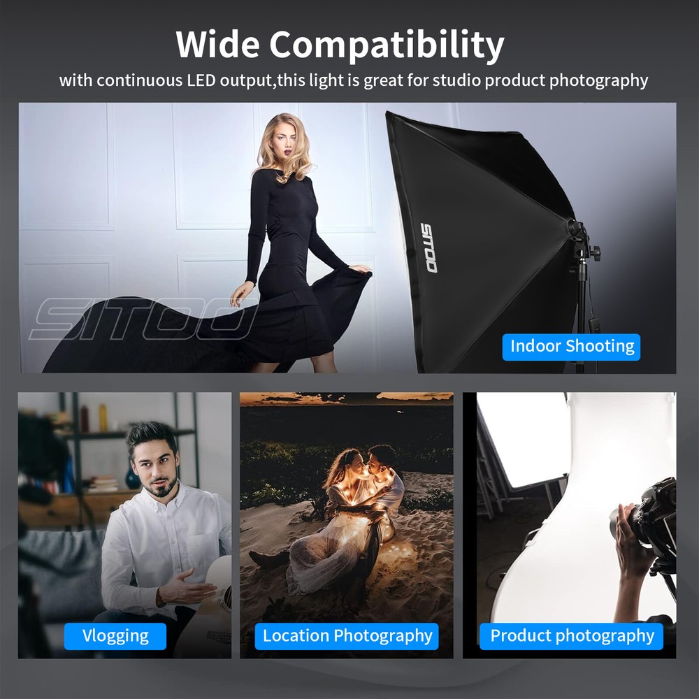 2Pcs Softbox Lighting Kit LED Continuous Photography Tripod Remote Control