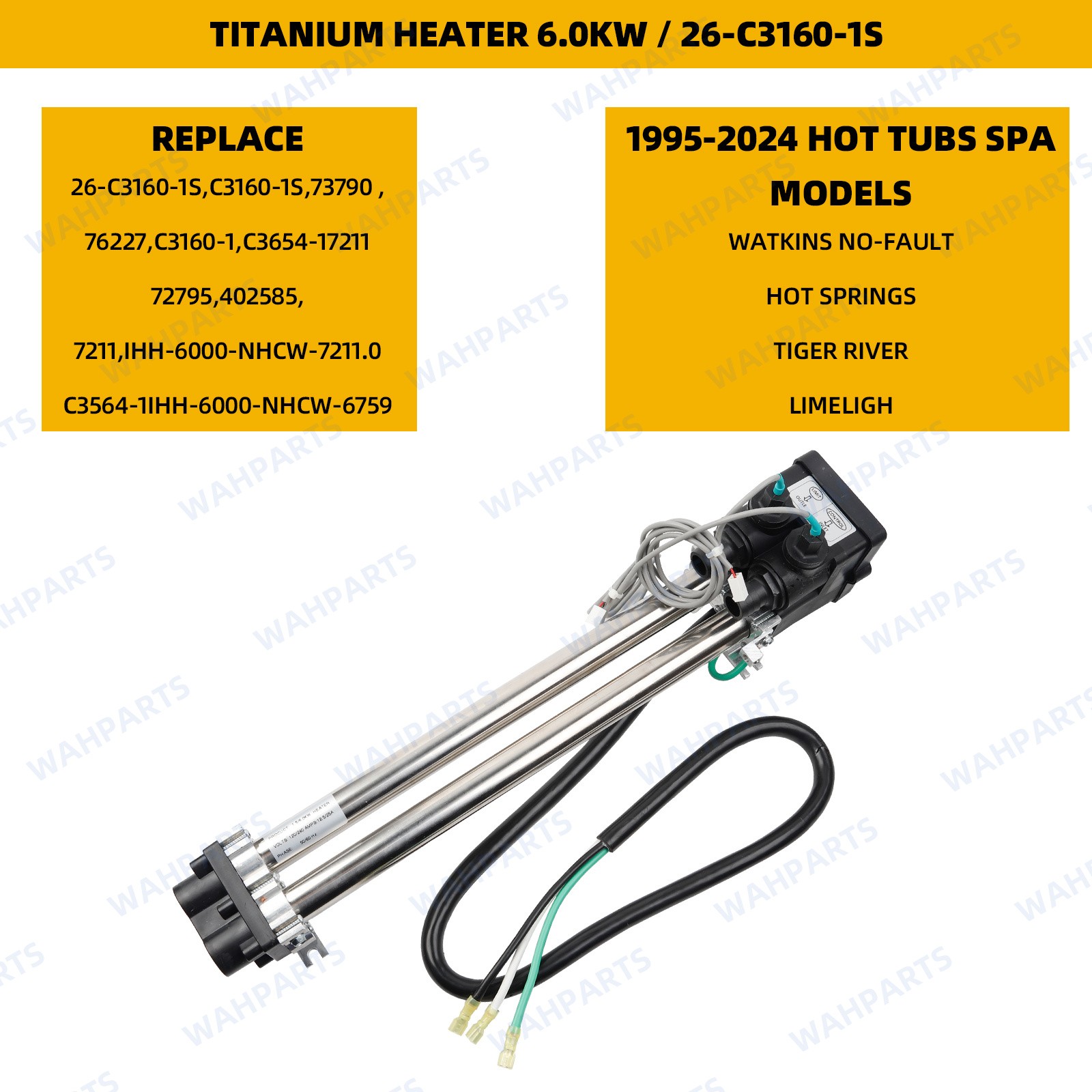 For Hot Spring Tiger River Watkins Limelight 6kW 120V-240V No-Fault Spa Heater