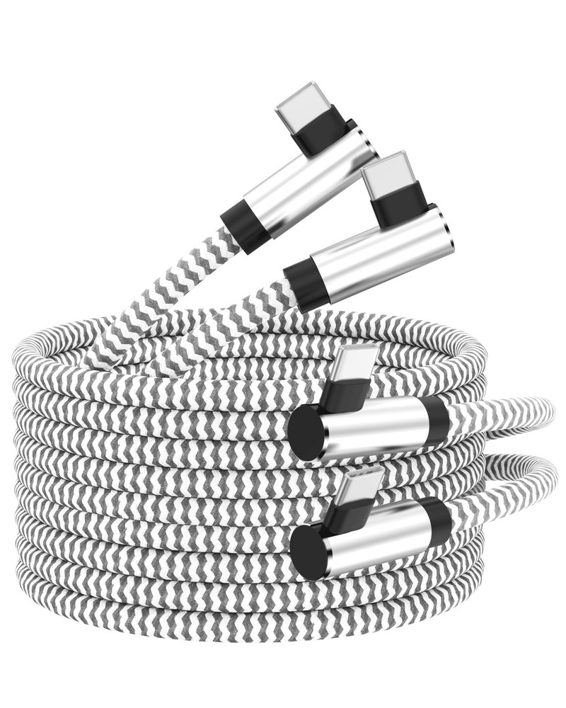 2Pack 10ft USB C to C Cable 60W, Long Type C C Fast 10FT, Silver
