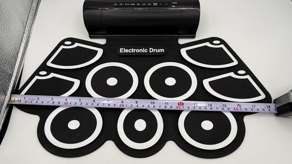 Electronic Drum Set 9 Pads Drum Practice Pad Kit Roll-Up Electric Drum Set READ