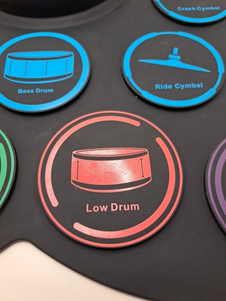 Electronic Drum Set 9 Drum Practice Pad with Headphone Jack Rollup Pad