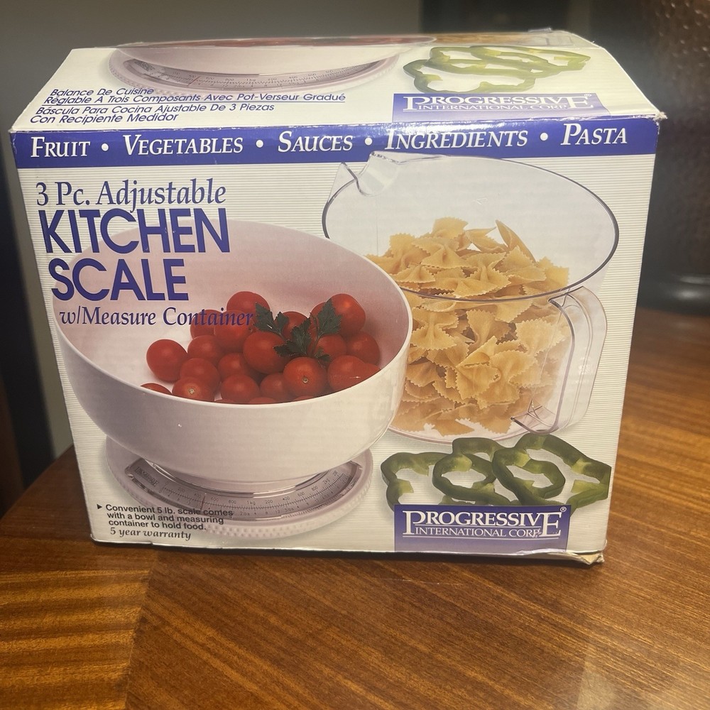 Kitchen Scale W/ Box | 3PC. Adjustable By Progressive Good Condition