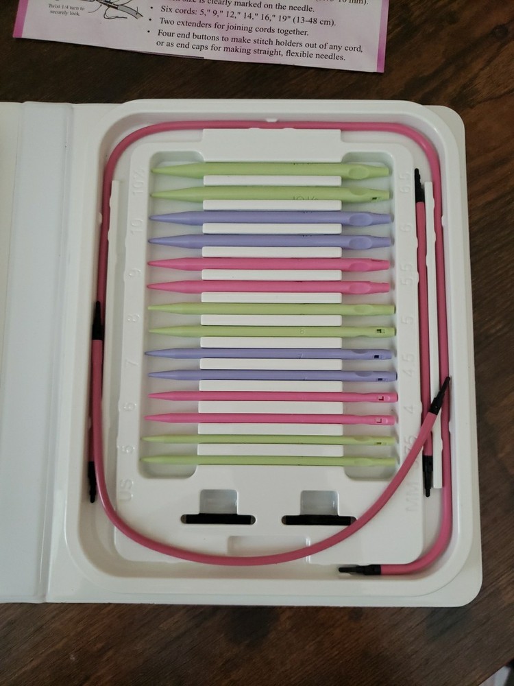Denise Interchangeable Knitting Needles Complete Kit Pink case