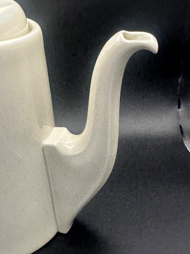 Vintage German Porcelain Tea/Coffee Pot w/Insulated Silver Cover, Pristine