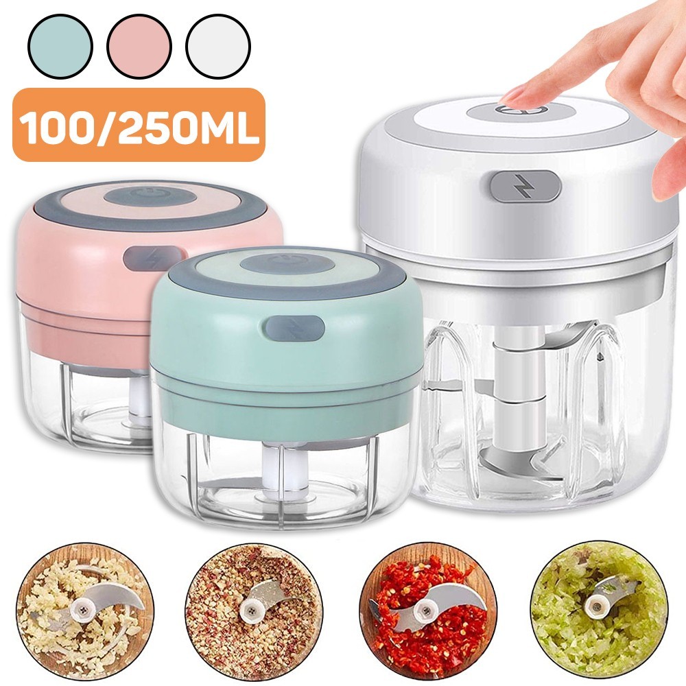 Mini Electric Garlic Chopper USB Charging Ginger Masher Machine Sturdy Durable C