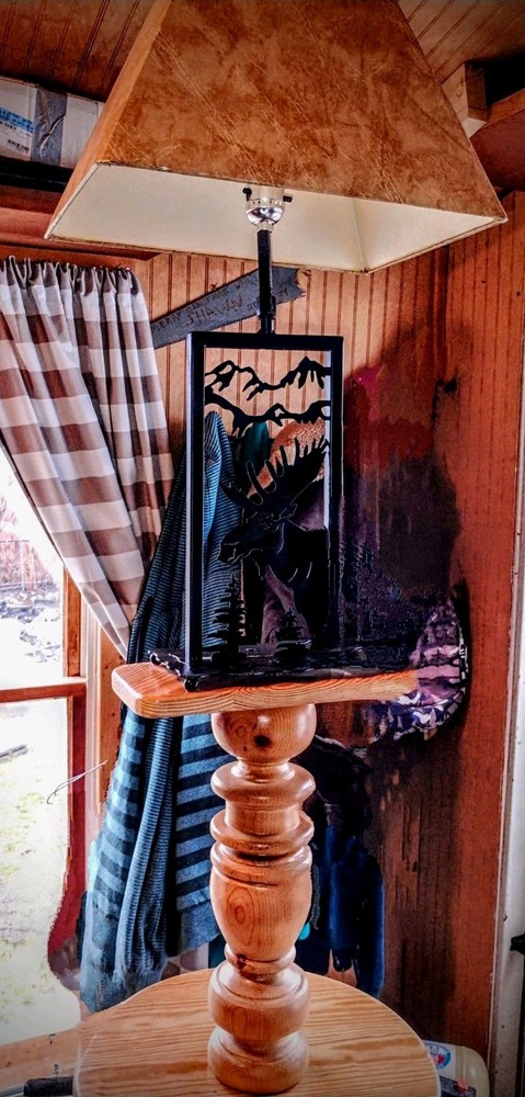Handcrafted ADK Wooden Table Lamp