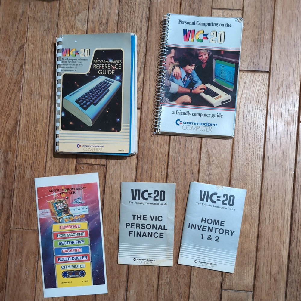 Commodore VIC 20 No Cables/Untested, C2N Cassette Player & Cassette 6 Pack Games