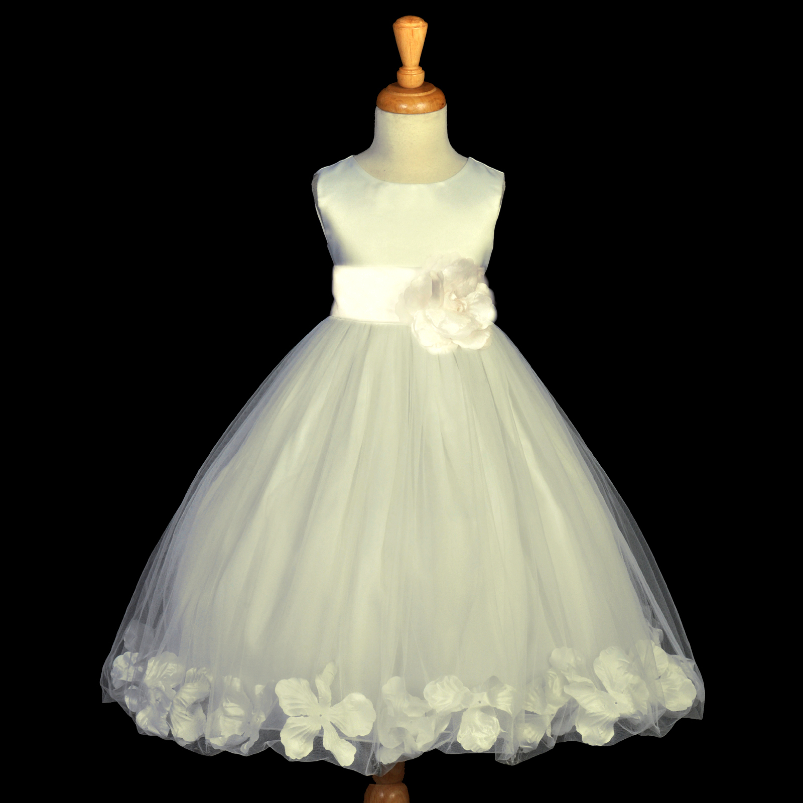 IVORY FLOWER GIRL DRESS PETALS PURPLE FUCHSIA BLACK BLUE PINK RED SKY LILAC NEW