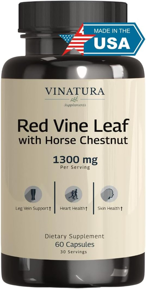 Red Vine Leaf & Horse Chestnut Extract - Circulation Support 60 Caps