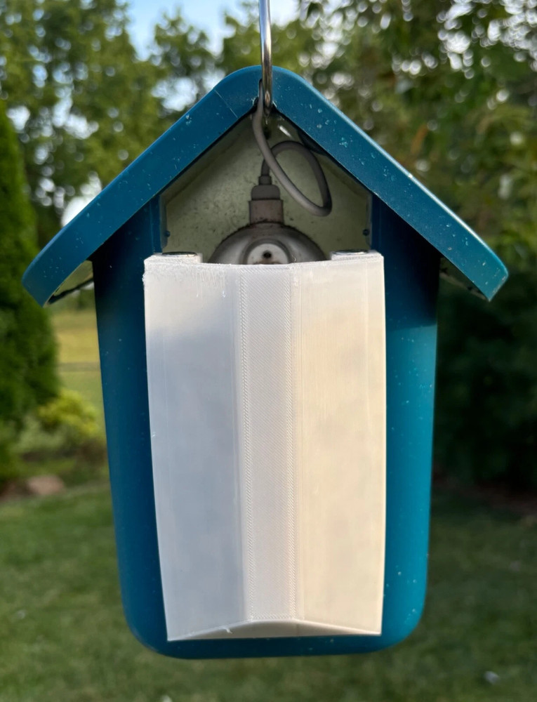 Seed Hopper Extender. Compatible with Bird Buddy. Translucent White.