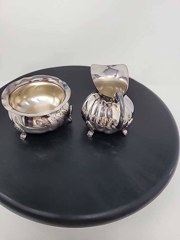 Sweden T.M. 60 GR Silverplate Silver Cream and Sugar Set - Sweden - 143.0 gr