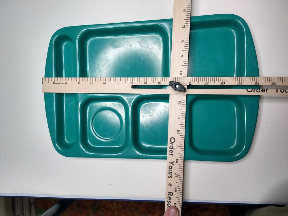 G.E.T TR-151 Melamine 6 compartment Cafeteria School Lunch Tray Teal Stackable