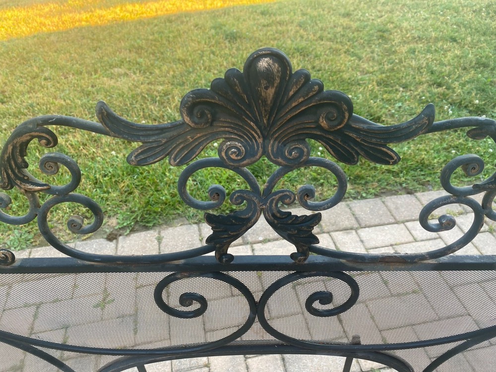 Antique Wrought Iron Fireplace Screen