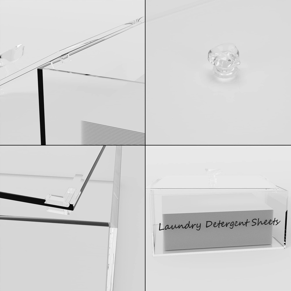 Acrylic Laundry Detergent Sheets Dispenser with Lid Laundry Detergent Sheets ...