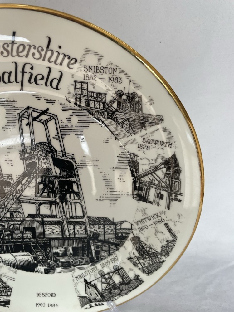 Leicestershire Coalfield Coal Mine Mining Plate Fine Bone China