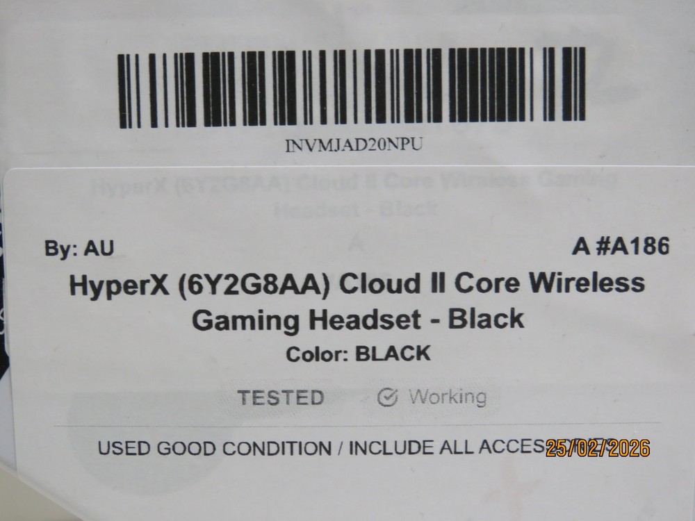 HyperX (6Y2G8AA) Cloud II Core Wireless Gaming Headset - Black [A186]