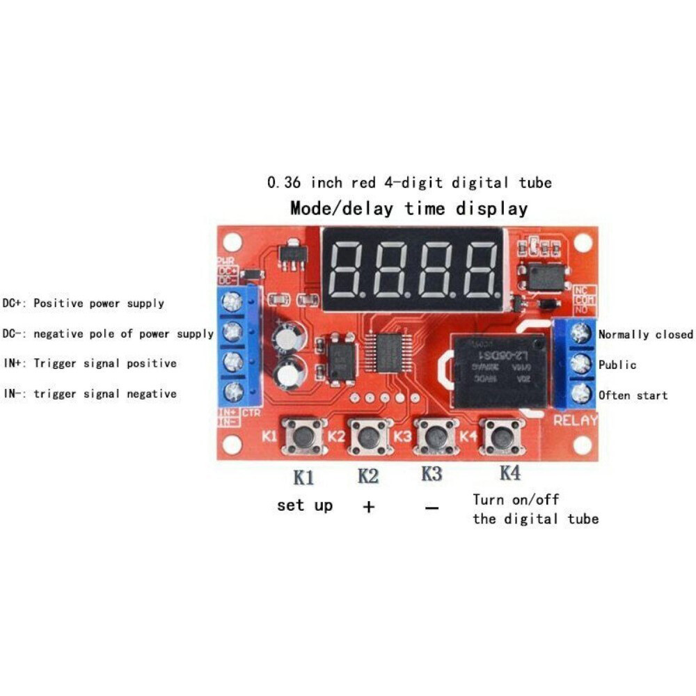 2X DC12V 10A Adjustable Time Delay Relay Module LED Digital Timer Switch & Case