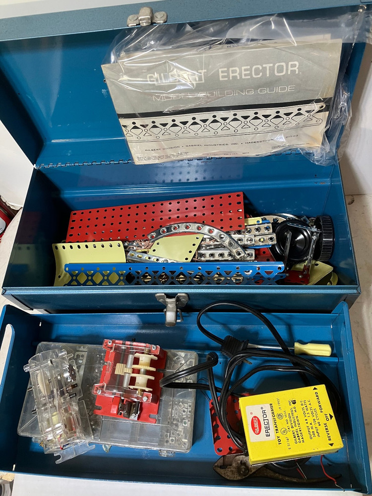 Gilbert Erector Set Blue Tool Box Instructions Original 1969