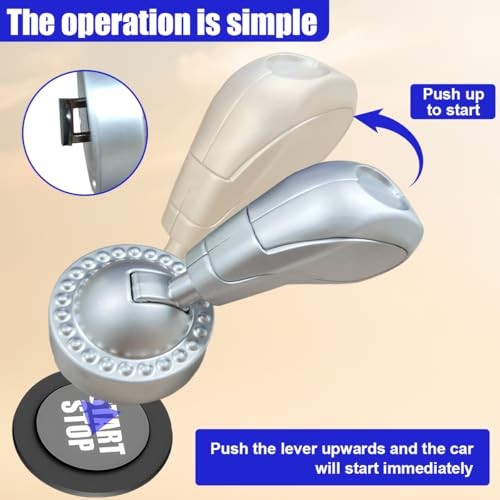 Ball-bar Car Push Starter Button Cover, Alloy Auto Engine Ignition Sliver