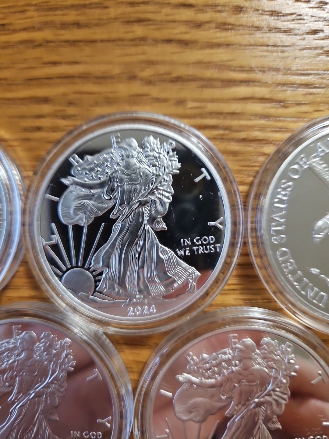 (5) Beautiful 2024 SILV*ER AMERICAN EAGLES 1 OZ BULLION COIN