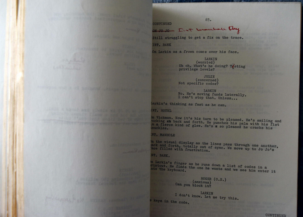1981 " Larkin" Original Script Screenplay Second Draft