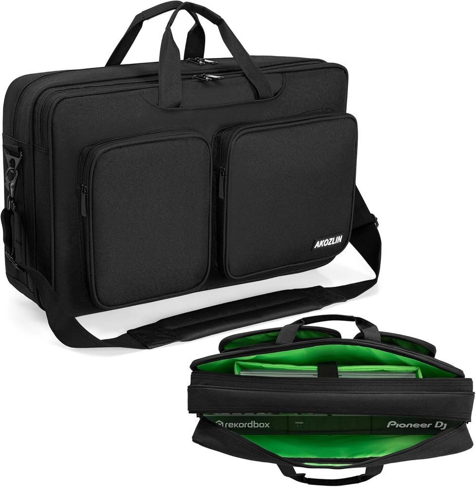 Compact Water-Resistant DJ Controller Carry Case with Pockets for Accessories