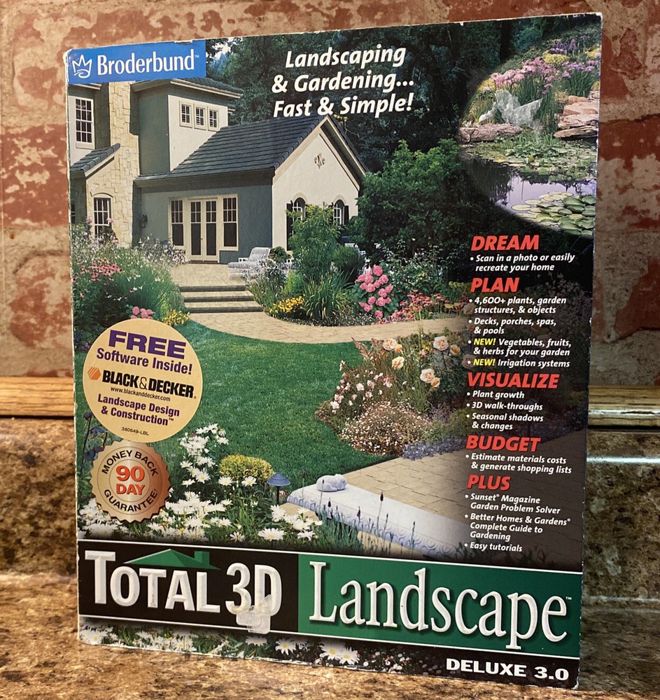 Broderbund Total 3D Landscape Deluxe 3.0 Software