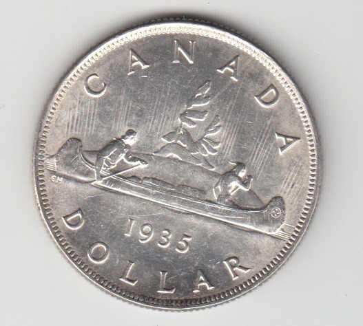 Canada - 1935 $1 COIN, Silver, UNCIRCULATED, First Year