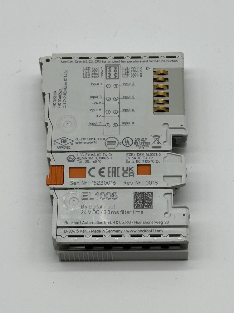 Beckhoff EL1008 8 Channel Digital Input EL 1008