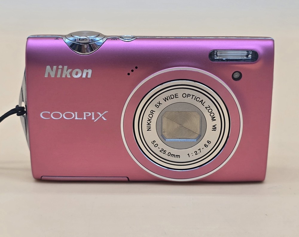 Nikon COOLPIX S5100 Pink Compact Digital Camera Tested Working.