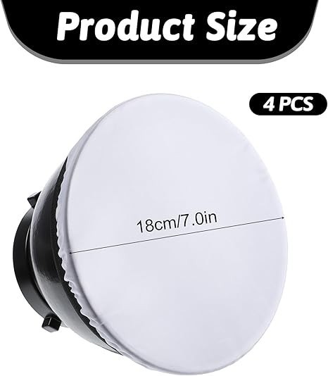 7" Light Diffuser Sock Soft White Cover for Standard Cloth Diffusers - Stud