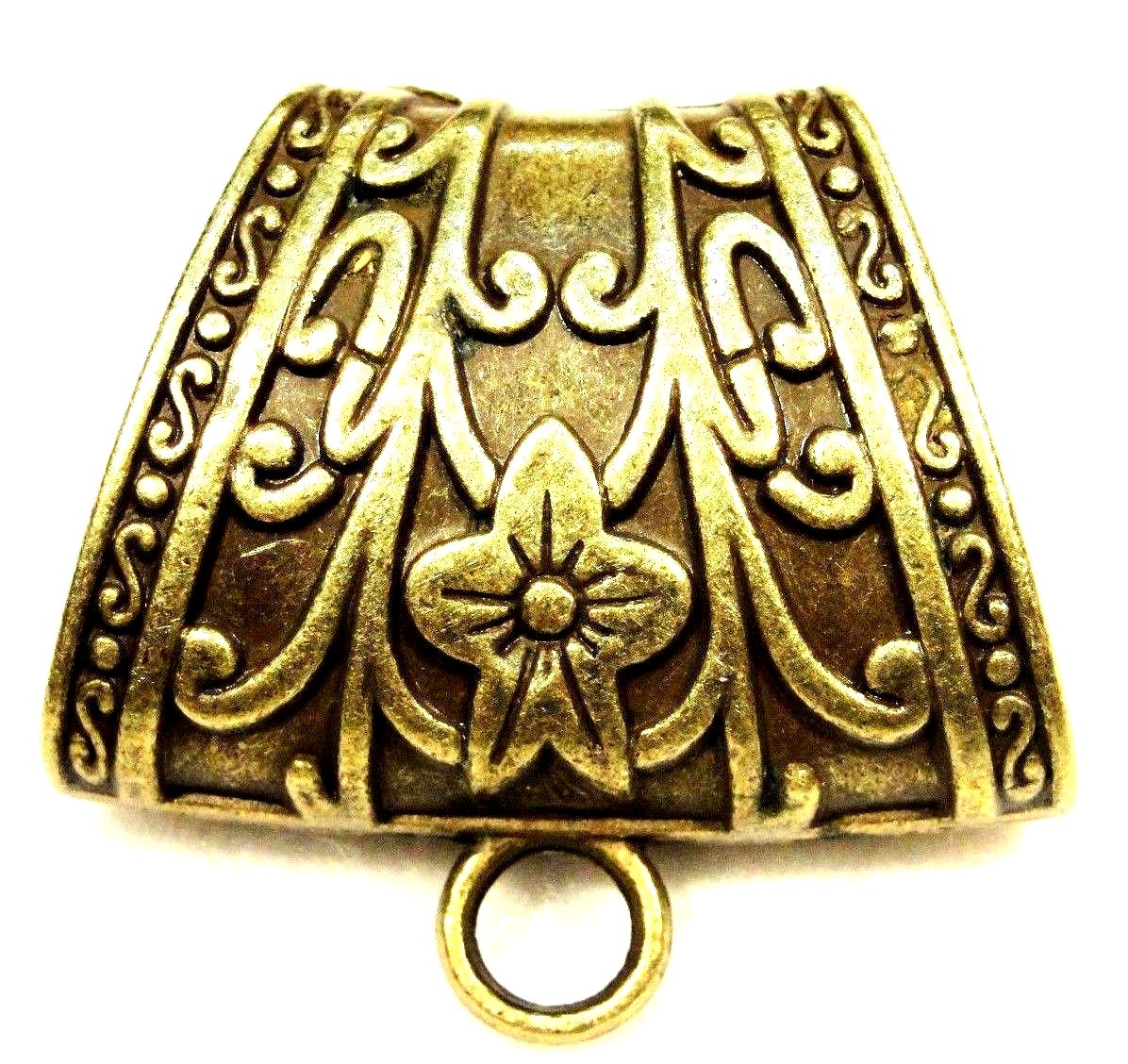 5Pcs. Huge Tibetan FLOWER Antique Bronze SCARF BAILS Jewelry Findings SBA69